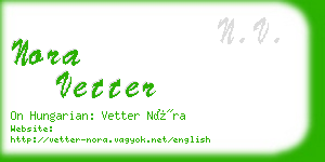 nora vetter business card